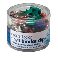 Image for Officemate Binder Clips, Small, 3/8 Inch Capacity, Assorted Colors, Pack of 36 from School Specialty