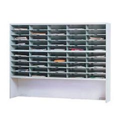 Image for Mayline 2 Tier Mail Sorter with Riser, 60 in W x 13-1/4 in D x 46-1/4 in H, Pebble Gray Paint from School Specialty