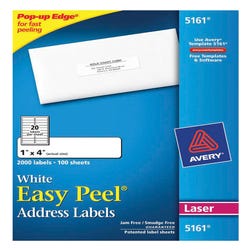 Image for Avery Easy Peel Address Labels, Laser, 1 x 4 Inches, Pack of 2000 from School Specialty