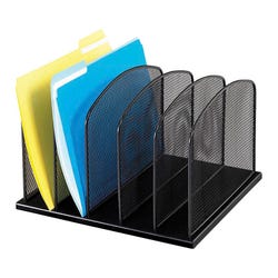 Image for Safco Onyx Mesh Desk Organizer, 5 Upright Sections, 12-1/2 x 11-1/4 x 8-1/4 Inches from School Specialty