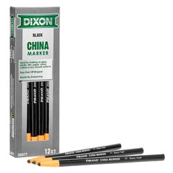 Image for Dixon Industrial Phano China Marking Pencils, Black, Pack of 12 from School Specialty