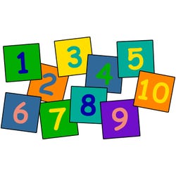 Image for Childcraft ABC Furnishings Numbers Washable Carpet Squares, 15 x 15 Inches, Primary Colors, Set of 10 from School Specialty