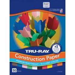 Tru-Ray Sulphite Construction Paper, 12 x 18 Inches, Assorted Standard Color, Pack of 50 Item Number 054156