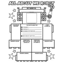Scholastic All About Me Robot Graphic Organizer Poster, Pack of 30, Item Number 092053