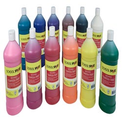 Image for School Smart Washable Tempera Paints, Assorted Colors, Quart Set of 12 from School Specialty