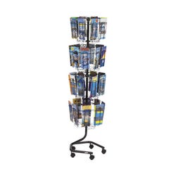 Image for Safco Mobile Rotary Wire Brochure Display Rack 32 Compartment, 60 x 15 x 15 Inches, Charcoal from School Specialty