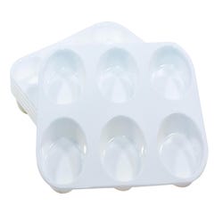 Image for School Smart Large Paint Palette Tray with 6 Wells, 7-1/2 x 10-3/4 x 1-3/4 Inches, White, Pack of 6 from School Specialty
