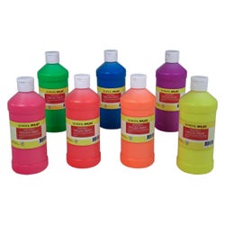 Image for School Smart Washable Finger Paints, Assorted Neon Colors, Pint Set of 7 from School Specialty