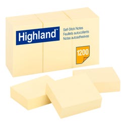 Highland™ Notes, 1-1/2 in x 2 in, Yellow, Item Number 042195