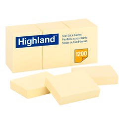Image for Highland™ Notes, 1-1/2 in x 2 in, Yellow from School Specialty