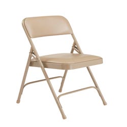Image for National Public Seating 1200 Premium Folding Chair, Vinyl, 18 ga Steel Frame, French Beige, Set of 4 from School Specialty
