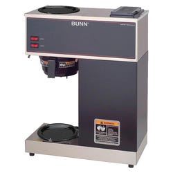 Image for Bunn-O-Matic Pour-Over Two-Warmer Commercial Brewer, No Decanters, Black/Stainless Steel from School Specialty