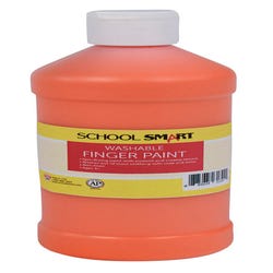 Image for School Smart Washable Finger Paint, Orange, 1 Pint Bottle from School Specialty
