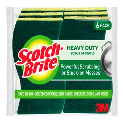 Image for Scotch-Brite Heavy Duty Scrub Sponge, Yellow/Green, Pack of 6 from School Specialty
