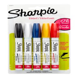 Sharpie Oil-Based Paint Marker, Fine Tip, Assorted Colors, Set of 5 Item Number 1568644