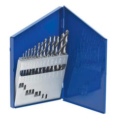 Image for Hanson Jobbers Length Straight Shank HSS Drill Bit Set - Fraction, 1/16 - 1/4 in, 3/8 in Shank, Set of 13 from School Specialty