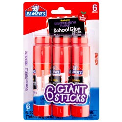Image for Elmer's Disappearing Purple Glue Stick, 22 G, Pack of 6 from School Specialty