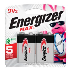 Image for Energizer MAX 9V Batteries , 9 Volt Alkaline Batteries, 2 Pack from School Specialty