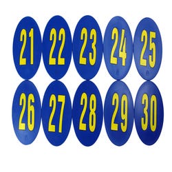 Image for Poly Enterprises Numbered 21 to 30 Spots, 9 Inches, Poly Molded Vinyl, Bue, Set of 10 from School Specialty