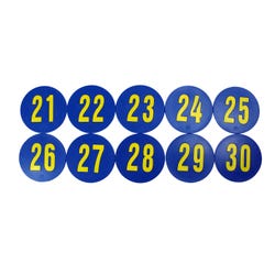 Image for Poly Enterprises Numbered 21 to 30 Spots, 9 Inches, Poly Molded Vinyl, Bue, Set of 10 from School Specialty