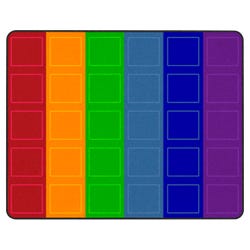 Image for Childcraft Rainbow-Colored Squares Carpet, Rectangle from School Specialty