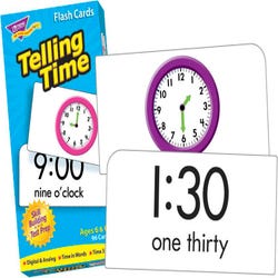 Image for Trend Enterprises Telling Time Flash Cards, Pack of 96 from School Specialty