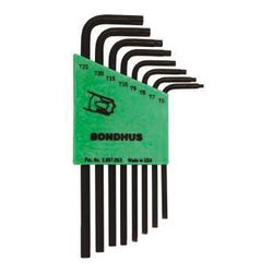 BONDHUS 8-Piece Long Arm Star Tip L-Wrench Hex Key Set, T9 - T40, Protanium Steel, Green, Set of 8 1047404