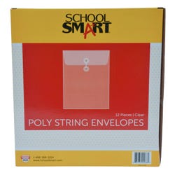 Image for School Smart Expanding Poly String Envelopes, Letter Size, Top Load, Clear, Pack of 12 from School Specialty