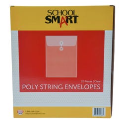 Image for School Smart Expanding Poly String Envelopes, Letter Size, Top Load, Clear, Pack of 12 from School Specialty
