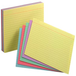 Oxford Index Cards, 5 x 8 Inches, Ruled, Assorted Colors, Pack of 100 2021586