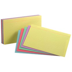 Image for Oxford Index Cards, 5 x 8 Inches, Ruled, Assorted Colors, Pack of 100 from School Specialty