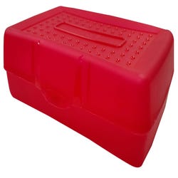 Image for School Smart Plastic Pencil Box Cases, Red, Set of 12 from School Specialty