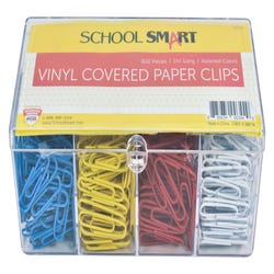 Image for School Smart Paper Clip, Vinyl Coated, Standard, Assorted Color, Pack of 800 from School Specialty