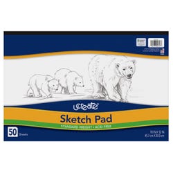 Image for Ucreate Lightweight Sketch Pad, 12 x 18 Inches, White, 50 Sheets from School Specialty
