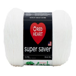 Image for Red Heart Acrylic Economy Super Saver Yarn, 4-Ply, White, 7 Ounce Skein from School Specialty