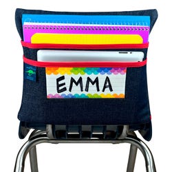 Image for Aussie Pouch Chair Pocket with Double Pocket Design and Name Tag Pocket, Original, 13 Inches, Red Trim from School Specialty