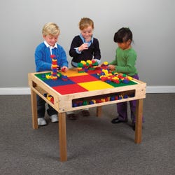 Image for Childcraft Block Table, Preschool Grid Top, 32-1/4 x 32-1/4 x 24-3/16 Inches, Colors Vary from School Specialty
