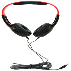 Califone KH-12 BK Pre-K On-Ear Headphones, 3.5mm, Black/Red 2104621