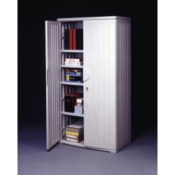 Image for Iceberg SnapEase Stacking Storage Cabinet with Shelves, 36 x 22 x 72 Inches, Polyethylene, Platinum from School Specialty