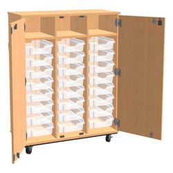 Classroom Select Expanse Series Mobile Tote Storage Cabinet, 24 Three Inch Totes, 44 x 20 x 44 Inches 4001761