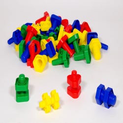 Image for Childcraft Toy Nuts and Bolts, Assorted Colors and Shapes, Set of 64 from School Specialty