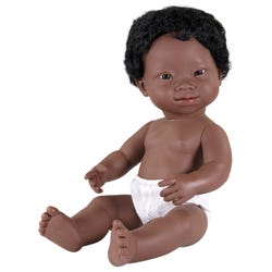 Miniland Baby Doll African Boy with Down Syndrome, 15 Inches, Item Number 2088960