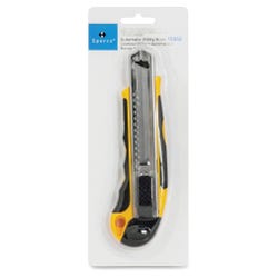 Image for Sparco Automatic Heavy Duty Utility Knife, Anti-Slip Grip, ABS Plastic Handle, Yellow/Black from School Specialty