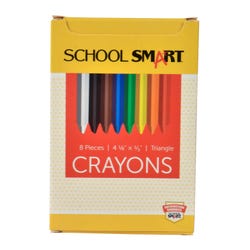 School Smart Triangular Crayons, Assorted Colors, Pack of 8 Item Number 1593523