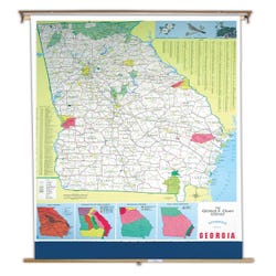 Image for Nystrom Georgia Pull Down Roller Classroom Map, 51 x 68 Inches from School Specialty