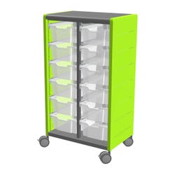 Image for Classroom Select Geode Tall Cabinet, Double Wide with 12 Tote Trays from School Specialty