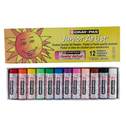 Image for Sakura Cray-Pas Junior Artist Oil Pastels, Chubby Size, Assorted Colors, Set of 12 from School Specialty