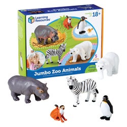 Image for Learning Resources Jumbo Zoo Animals, Assorted Species, Set of 5 from School Specialty