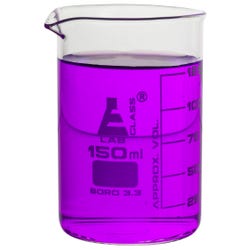 Image for Eisco 150mL Borosilicate Glass Beaker with Spout, Low Form from School Specialty