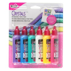 Image for Tulip Washable Crystals 3D Fabric Paint Set, Assorted Colors, Set of 6 from School Specialty